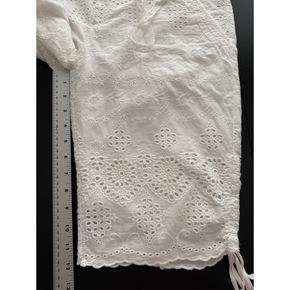 Sundance Summer White Eyelet Bermuda Shorts Womens 8 Cotton Lined Classic Resort - Picture 12 of 16